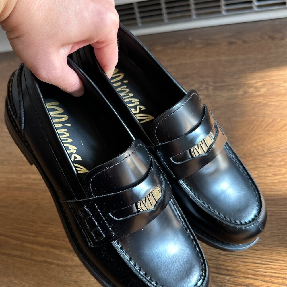 BNIB Mimosa Black Leather Loafers - Size 5 - Picture 2 of 11